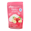 Paquete de VitaHealth Digest++, un suplemento de fibra prebiótica con probióticos. Contiene 400 gramos y está saborizado con plátano y fresa. Aporta 10 mil millones de lactobacilos por porción, ideal para mejorar la salud digestiva. Sin azúcares refinados, es adecuado para quienes buscan un estilo de vida saludable. Perfecto para mezclar en batidos, yogures o recetas.