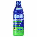 Botella de Osteo B-Flex, un suplemento que contiene glucosamina, condroitina y magnesio, diseñado para mejorar la salud articular. Presenta un diseño atractivo en colores azul y verde, y está disponible en sabor limón y vainilla. Ideal para quienes buscan fortalecer sus articulaciones y mejorar la movilidad.