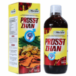 Suplemento Pross-T Zhan de 500 ml, diseñado para el bienestar masculino. La imagen muestra el envase del producto junto a su caja, destacando ingredientes naturales. Ideal para apoyar la salud prostática y mejorar la calidad de vida. Producto de Más Salud Natural, recomendado para hombres que buscan un enfoque natural para el cuidado de su salud.