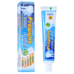 Pasta dental Propolis Dental en tubo de 100 ml, formulada con ingredientes naturales para una limpieza eficaz y protección bucal. Contiene propóleos, conocido por sus propiedades antibacterianas y antiinflamatorias. Ideal para combatir problemas de encías y promover una salud dental óptima. Su uso diario ayuda a mantener el aliento fresco y los dientes limpios. Embalaje atractivo y práctico para el hogar o el viaje.