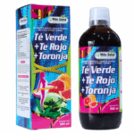 Botella de 500 ml de Té Verde, Té Rojo y Toronja de la marca Más Salud. Este producto es un complemento alimenticio que combina los beneficios antioxidantes del té verde y rojo con el sabor cítrico de la toronja. Ideal para quienes buscan mejorar su bienestar, apoyar la pérdida de peso y aumentar la energía. Su presentación en líquido facilita la ingesta y lo convierte en una opción práctica para el día a día.