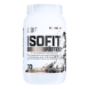 Envase de proteína ISOFIT de 2.2 kg, sabor cookies and cream. Este suplemento de proteína de suero aislado está diseñado para ayudar en la recuperación muscular y el crecimiento. Ofrece 30 porciones por envase, ideal para deportistas y entusiastas del fitness que buscan un suplemento nutritivo y delicioso. Perfecto para mezclar en batidos o recetas saludables.