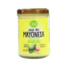 Tarro de salsa tipo mayonesa con aceite de aguacate, libre de colesterol y apta para veganos. Presentación de 230 gramos, ideal para acompañar ensaladas, sándwiches y otros platillos. Su sabor cremoso y saludable la convierte en una excelente alternativa a la mayonesa tradicional.