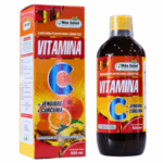Suplemento nutricional líquido de vitamina C con jengibre y cúrcuma en presentación de 500 ml. Este producto de la marca Más Salud está diseñado para fortalecer el sistema inmunológico y proporcionar antioxidantes. Ideal para quienes buscan mejorar su salud general y bienestar.
