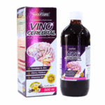 Suplemento nutricional Vino Cerebral de Manayur, presentado en envase de 500 ml, enriquecido con vitaminas y minerales como complejo B, zinc, hierro, fósforo y vitamina D3, diseñado para apoyar la salud cerebral.