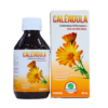 Frasco de solución oral de Caléndula Officinalis L. de 180 ml, presentado junto a su caja. Este producto se utiliza como antiinflamatorio y tratamiento para amenorreas y dismenorreas, destacando sus propiedades naturales. Ideal para quienes buscan alternativas herbales en el cuidado de la salud.