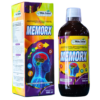 Suplemento Memoria Memorx de Más Salud, presentado en un frasco de 500 ml, diseñado para mejorar la función cognitiva. La imagen muestra el producto junto a su empaque, destacando su contenido de vitaminas B1, B3, B6, C y D, que contribuyen a la salud cerebral. Ideal para quienes buscan potenciar su memoria y concentración de manera natural.