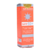 Envase de bloqueador solar de la marca Sun Block, con factor de protección solar SPF 50+. Ofrece muy alta protección contra los rayos UVA y UVB, ideal para prevenir quemaduras solares y el envejecimiento prematuro de la piel. Presentación en caja, con diseño atractivo en tonos naranja y gris. Perfecto para uso diario y actividades al aire libre, asegurando una protección eficaz y de amplio espectro.