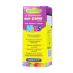 Frente de envase de Multi-CBRINA Jugo para niños de Nature's Garden. Este producto está diseñado para mejorar el intelecto en estudiantes, fortalecer la memoria, eliminar lagunas mentales y estimular la agilidad mental. Contiene ácido glutámico y tiamina, que colaboran en la síntesis de neurotransmisores, contribuyendo al desarrollo cognitivo en los niños. Envase de 240 ml, ideal para apoyar el rendimiento académico.