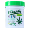 Crema de masaje muscular Cannabis de Nature's Garden, presentada en un envase de 120 gramos. Ideal para aliviar dolores en hombros, espalda, rodillas, brazos, piernas y cuello. Contiene extractos de cannabis que ayudan en la recuperación muscular y el bienestar general.