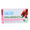 Jabón Bassa Rosa Mosqueta de 90g, un regenerador y rejuvenecedor natural que ayuda a disminuir arrugas y líneas de expresión. Ideal para mantener la piel firme y joven, este producto natural es perfecto para el cuidado diario de la piel.