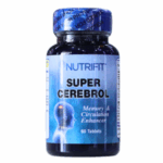Suplemento nutricional Nutrifit Super Cerebrol, diseñado para mejorar la memoria y la circulación. Presentado en un frasco de 60 tabletas, este producto está formulado con ingredientes que favorecen la función cognitiva y el bienestar cerebral. Ideal para quienes buscan potenciar su concentración y rendimiento mental.