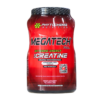Envase de Megatech Full, suplemento de creatina monohidratada de Phytochemie Nutrition. Diseñado para aumentar la energía extrema y mejorar el rendimiento físico. Presenta un sabor a vainilla y es ideal para pre-entrenamiento. El producto está enfocado en el desarrollo muscular y la recuperación post-ejercicio.