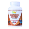 Frasco de suplemento nutricional Magnesium Complex de CBN, que contiene 60 cápsulas. Este producto está diseñado para aportar magnesio, un mineral esencial para el funcionamiento del organismo. Ideal para mejorar la salud muscular y el bienestar general. Fabricado en EE. UU. y con certificaciones de calidad, es una opción efectiva para complementar la dieta diaria.