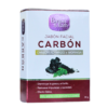 Jabón facial de carbón activado y moringa de Balsa & Bath, presentado en una caja de 90 gramos. Este producto está diseñado para piel mixta con imperfecciones, ayudando a disminuir la grasa y el brillo, y eliminando impurezas y suciedad. Ideal para un efecto detox en la piel.