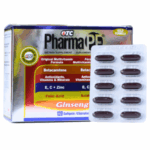 Suplemento dietético Pharma PE, fórmula multivitamínica original que contiene betacaroteno, antioxidantes, vitaminas y minerales como E, C y Zinc, así como ácido fólico y ginseng. Presentación en caja de 120 softgels. Ideal para complementar la dieta y mejorar la salud general.