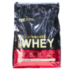 Saco de proteína en polvo Optimum Nutrition Gold Standard 100% Whey con sabor a helado de vainilla. Contiene 24 gramos de proteína por porción y 5.5 gramos de BCAA. Ideal para la recuperación muscular y el aumento de masa magra. Perfecto para deportistas y entusiastas del fitness.