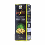 Envase de producto Prosol de 500 ml, diseñado para el tratamiento de síntomas de hiperplasia benigna de próstata. La caja presenta un diseño atractivo con imágenes de ingredientes naturales. Ideal para hombres que buscan soluciones naturales para la salud prostática.