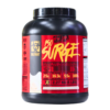 Envase de proteína en polvo Iso Surge de la marca Mutant, con un contenido de 25g de proteína por porción. Este producto de 2.27 kg (5 lbs) está diseñado para ayudar en la recuperación muscular y el aumento de masa magra. Ideal para atletas y personas activas que buscan mejorar su rendimiento físico. Presenta un nuevo diseño atractivo en colores rojo y negro.
