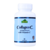 Botella de Colágeno C de la marca Alfa, que contiene 60 cápsulas de colágeno hidrolizado con vitamina C. Este suplemento está diseñado para mejorar la salud de la piel, articulaciones y tejidos conectivos, favoreciendo la hidratación y elasticidad. Ideal para quienes buscan un apoyo adicional en su rutina de cuidado personal y bienestar.