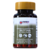 Frasco de suplemento alimenticio de biotina en cápsula blanda de la marca Farbio Pharma. Contiene 90 cápsulas de 719 mg cada una, diseñado para administración oral. Ideal para mejorar la salud del cabello, piel y uñas, contribuyendo a un bienestar general.
