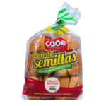 Pan de semillas de Alimentos Cade, elaborado con linaza, quínoa y ajonjolí. Presentación en bolsa de 460 gramos, ideal para una alimentación nutritiva y saludable. Perfecto para acompañar comidas o como base para deliciosos sándwiches.