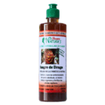 Botella de Sangre de Dragón de la marca Natura's, un producto natural para el cuidado de la piel y el cabello. Este extracto se utiliza para aliviar diversas afecciones cutáneas y promover la regeneración celular. Ideal para fortalecer el cabello y mejorar su apariencia, este producto se presenta en un envase de 250 ml, destacando su origen natural y beneficios para la salud.