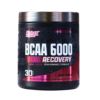 Suplemento BCAA 6000 Recovery de Nutrex en sabor Fruit Punch, diseñado para mejorar la recuperación muscular y el rendimiento deportivo. Contiene aminoácidos esenciales que favorecen la regeneración y el crecimiento muscular. Ideal para atletas y entusiastas del fitness que buscan optimizar su entrenamiento y reducir la fatiga. Presentación en envase de 300 gramos.