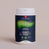 Envase de Vitagel Forti Flex, colágeno hidrolizado en polvo de 450 gramos. Producto de origen suizo, diseñado para fortalecer articulaciones y mejorar la salud de la piel. Ideal para quienes buscan un suplemento alimenticio que promueva la flexibilidad y el bienestar general.