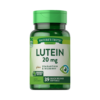 Suplemento de luteína de Nature's Truth, 20 mg por porción, que incluye zeaxantina y arándano. Presentación en frasco de 39 cápsulas blandas de liberación rápida. Diseñado para apoyar la salud ocular y el bienestar general. Ideal para quienes buscan mejorar su visión y proteger sus ojos de la luz azul.