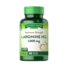 Suplemento de L-Arginina HCL de Nature's Truth, con una concentración de 1,000 mg por tableta. Envase de 50 tabletas recubiertas, ideal para mejorar el rendimiento físico y la salud cardiovascular. Producto libre de gluten y adecuado para dietas veganas.
