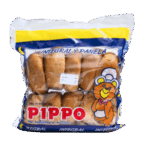 Paquete de pan semintegral de dulce PIPPO, que contiene bollos elaborados con ingredientes integrales y panela. Ideal para un desayuno nutritivo o un snack saludable. Su presentación en bolsa facilita su almacenamiento y conservación. Perfecto para combinar con mermeladas, miel o acompañamientos de tu elección.