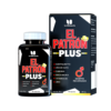 Suplemento alimenticio El Patrón Plus de La Mielería, presentado en un frasco de 90 cápsulas. Contiene ingredientes como saw palmetto, uña de gato, damiana, maca negra, vitamina B6 y zinc, diseñado para mejorar la salud masculina y potenciar el rendimiento. Ideal para quienes buscan un apoyo natural en su bienestar.