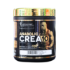 Suplemento Anabolic Crea10 de Kevin Levrone, presentado en un envase negro con dorado. Este producto contiene 10 formas de creatina, diseñado para aumentar la masa muscular y la fuerza. Ideal para deportistas y aficionados al fitness que buscan mejorar su rendimiento físico.
