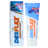 Gel Desflex para el alivio de dolores musculares y articulares, presentado en un tubo de 120 gramos. Este gel antiinflamatorio está formulado para proporcionar una rápida acción calmante y refrescante, ideal para deportistas y personas con molestias físicas. Su uso regular ayuda a mejorar la movilidad y reducir la inflamación. Perfecto para aplicar en áreas afectadas por lesiones o tensiones musculares.