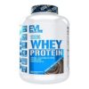 Envase de proteína en polvo Evlution Nutrition 100% Whey Protein. Contiene 25 gramos de proteína por porción, 6 gramos de BCAA y 4 gramos de glutamina. Es libre de gluten y bajo en grasas, ideal para quienes buscan aumentar masa muscular y mejorar la recuperación. Este producto es perfecto para deportistas y entusiastas del fitness.