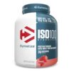 Suplemento de proteína ISO100 de Dymatize, en formato de polvo, con 100% de aislado de proteína de suero. Cada porción contiene 25 g de proteína, 5,5 g de BCAA y 2,5 g de leucina. Viene en un envase de 1,6 kg con 76 porciones. Ideal para la recuperación muscular y el aumento de masa magra. Sabor fresa.