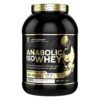 Envase de Anabolic IsoWhey de Kevin Levrone, un suplemento de proteína en polvo con un 85% de proteína. Contiene 6120 mg de BCAA y 500 mg de DAA por porción, diseñado para potenciar el crecimiento muscular y mejorar la recuperación. Ideal para deportistas y entusiastas del fitness que buscan optimizar su ingesta proteica. Presentado en un envase de 2 kg, es perfecto para quienes buscan aumentar su masa muscular de