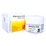 Atemaron R30 es un ungüento tópico de la marca Dr. Reckeweg, diseñado para aliviar diversas condiciones de la piel. Presentado en un envase de 30 gramos, este producto se utiliza comúnmente para tratar inflamaciones y molestias cutáneas. Su formulación está orientada a proporcionar un efecto calmante y reparador. Ideal para quienes buscan una solución natural y efectiva para el cuidado de la piel.