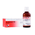 Frasco de solución homeopática Dr. Reckeweg R48, utilizado para el tratamiento de problemas pulmonares. El producto incluye un envase de 50 ml y está acompañado de su caja informativa. Ideal para quienes buscan alternativas naturales en el cuidado de la salud respiratoria.
