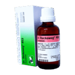 Frasco de solución oral Dr. Reckeweg R53, conocido como Comedonin, que se utiliza en la homeopatía para tratar problemas relacionados con la piel y el acné. El envase incluye instrucciones sobre su uso y composición, destacando su formulación a base de ingredientes naturales. Ideal para quienes buscan alternativas homeopáticas para el cuidado de la piel.